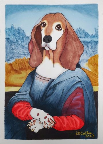 the Mona Lisa, but a long-eared dog